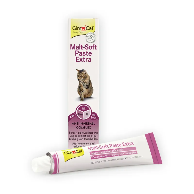 Zertifiziert Sparpaket 2 x 200 g GimCat Malt-Soft Paste Extra Katzen Nahrungsergänzung